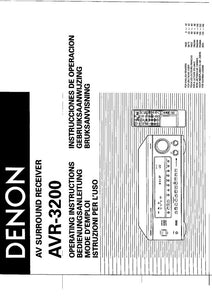 Denon AVR 3200 AV Receiver Owners Manual