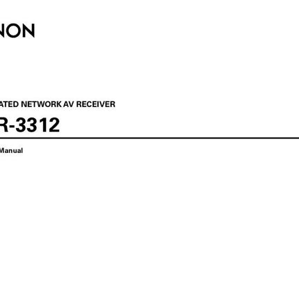 Denon AVR 3312 Receiver Amplifier Owners Manual