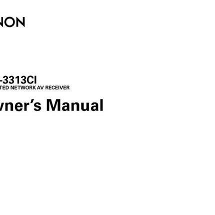Denon AVR 3313CI Receiver Amplifier Owners Manual