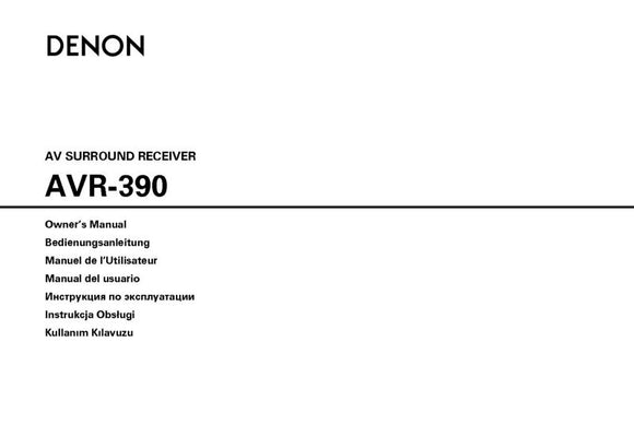 Denon AVR 390 Receiver Amplifier Owners Manual