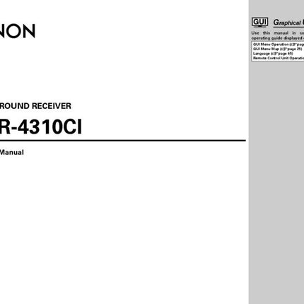 Denon AVR 4310CI Receiver Amplifier Owners Manual