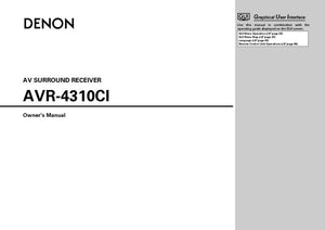 Denon AVR 4310CI Receiver Amplifier Owners Manual