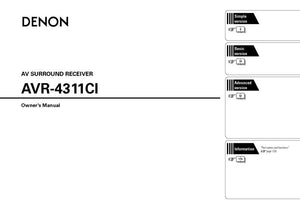 Denon AVR 4311 Receiver Amplifier Owners Manual