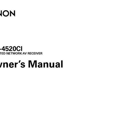 Denon AVR 4520CI Receiver Amplifier Owners Manual