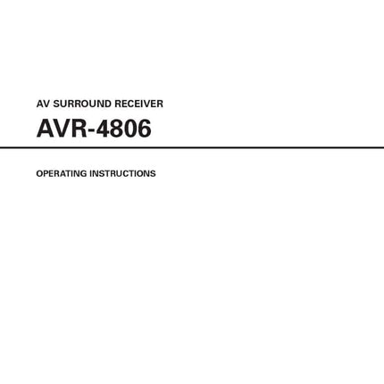 Denon AVR 4806 AV Receiver Owners Manual