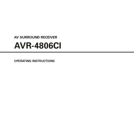 Denon AVR 4806CI AV Receiver Owners Manual