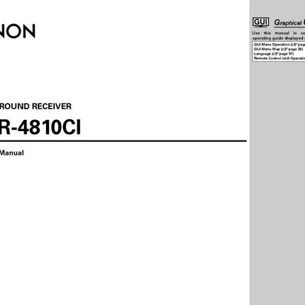 Denon AVR 4810CI Receiver Amplifier Owners Manual