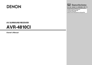 Denon AVR 4810CI Receiver Amplifier Owners Manual