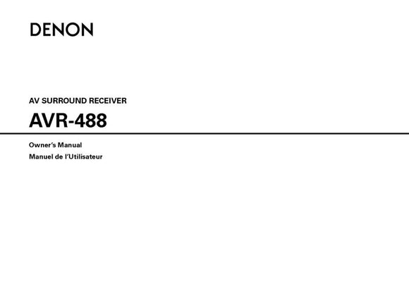 Denon AVR 488 AV Receiver Owners Manual