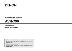 Denon AVR 790 Receiver Amplifier Owners Manual