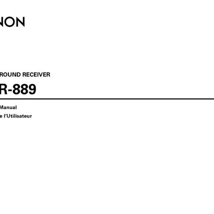 Denon AVR 889 AV Receiver Owners Manual