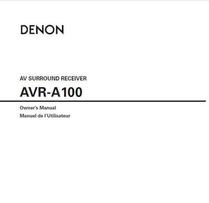 Denon AVR A100 Receiver Amplifier Owners Manual