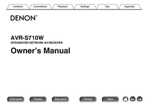 Denon AVR S710W Receiver Owners Manual