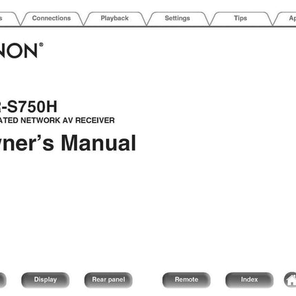 Denon AVR S750H Receiver Owners Instruction Manual