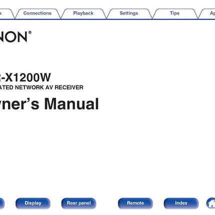 Denon AVR X1200W AV Receiver Owners Manual