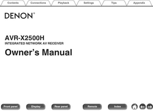 Denon AVR X2500H Receiver Amplifier Owners Manual