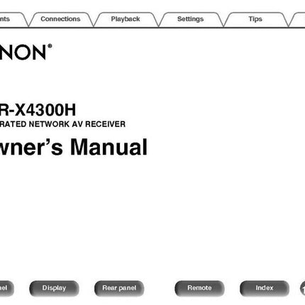 Denon AVR X4300H Receiver Owners Instruction Manual