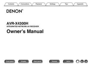 Denon AVR X4300H Receiver Owners Instruction Manual