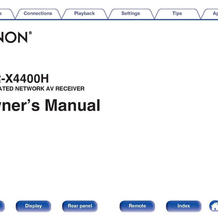 Denon AVR X4400H Receiver Owners Manual
