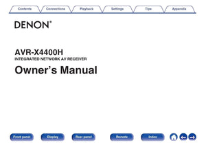 Denon AVR X4400H Receiver Owners Manual