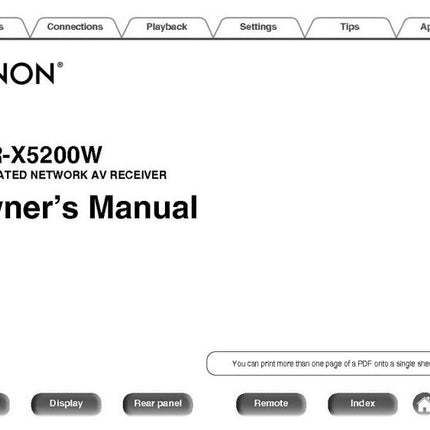 Denon AVR X5200W Receiver Owners Manual