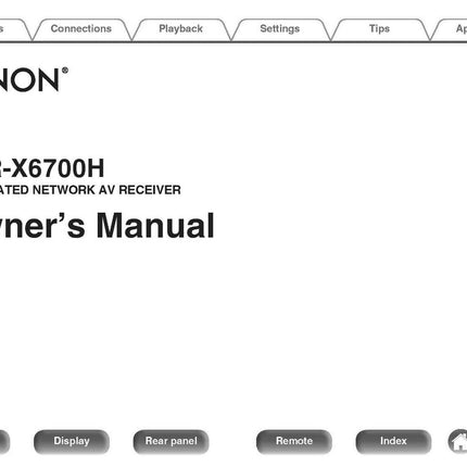 Denon AVR X6700H Receiver Owners Manual