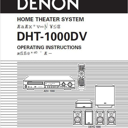Denon DHT 1000DV Receiver Amplifier Owners Manual