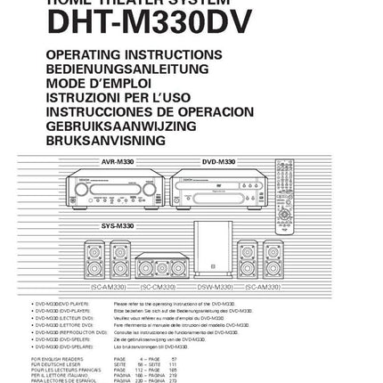 Denon DHT M330DV Receiver Amplifier Owners Manual