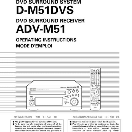 Denon DM 51DVS Receiver Owners Manual