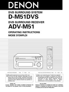 Denon DM 51DVS Receiver Owners Manual