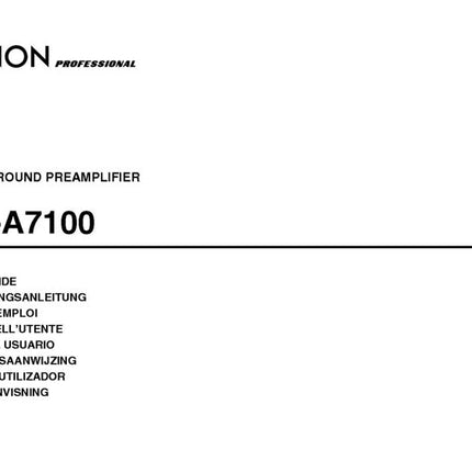 Denon DN A7100 Receiver Amplifier Owners Manual