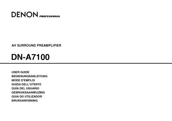 Denon DN A7100 Receiver Amplifier Owners Manual