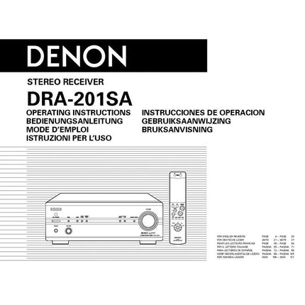 Denon DRA 201SA Receiver Owners Instruction Manual