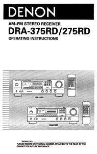 Denon DRA 275RD Receiver Owners Manual