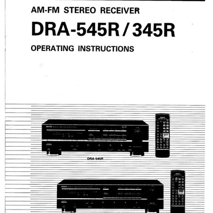 Denon DRA 345R Receiver Owners Manual