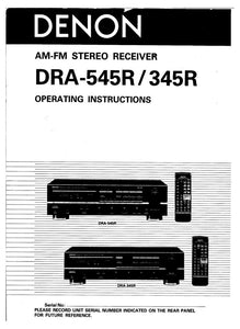 Denon DRA 345R Receiver Owners Manual