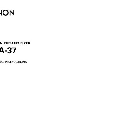 Denon DRA 37 Receiver Owners Manual