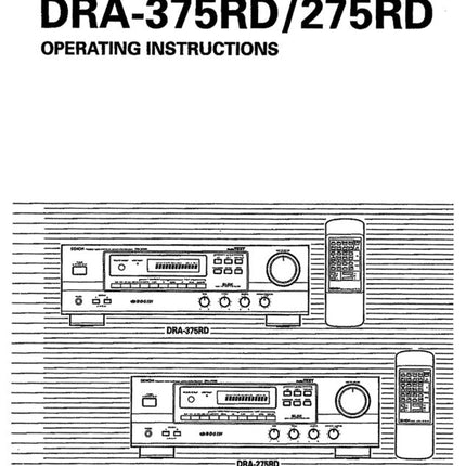 Denon DRA 375RD Receiver Owners Manual