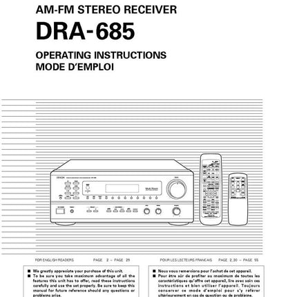 Denon DRA-685 Manual