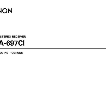 Denon DRA 697CI Receiver Owners Manual