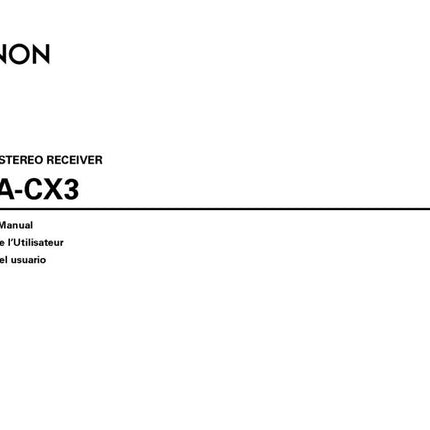 Denon DRA CX3 Receiver Owners Manual