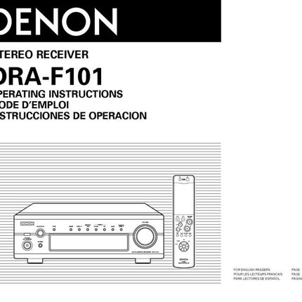 Denon DRA F101 Receiver Owners Manual