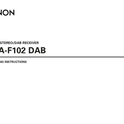 Denon DRA F102DAB Receiver Amplifier Owners Manual