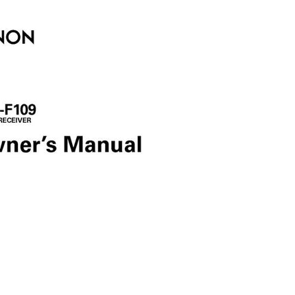 Denon DRA F109 Receiver Amplifier Owners Manual