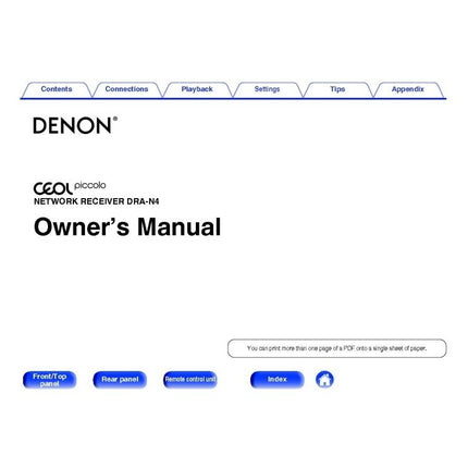 Denon DRA N4 Receiver Amplifier Owners Manual