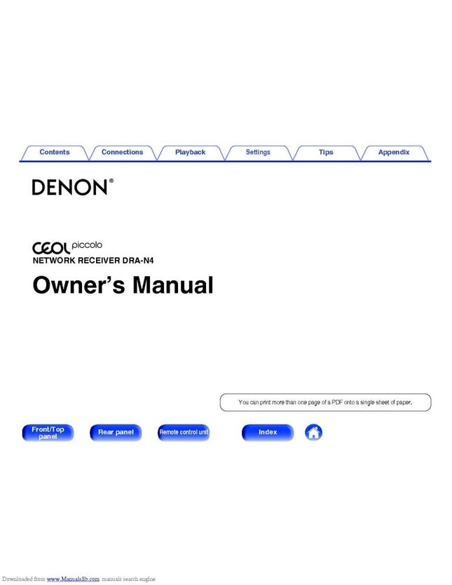Denon DRA N4 Receiver Amplifier Owners Manual