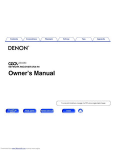 Denon DRA N4 Receiver Amplifier Owners Manual