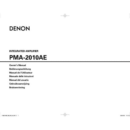 Denon PMA 2010AE Receiver Amplifier Owners Manual