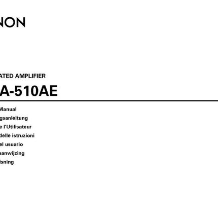 Denon PMA 510AE Receiver Amplifier Owners Manual