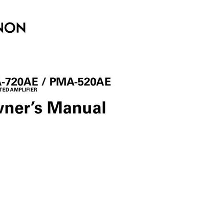 Denon PMA 720AE Receiver Amplifier Owners Manual